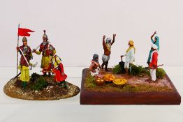 Two high quality hand painted one-of-a-kind military dioramas created by a skilled