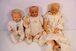 Armand Marseille - Other - 3 x dolls including a bisque head doll marked Armand Marseille Germany