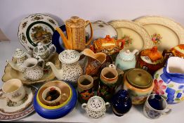 A mixed lot of ceramics to include Cottage Ware pieces, royal commemorative, Adams,
