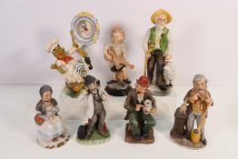 A collection of Capodimonte style figures,