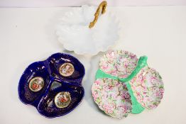 Three serving dishes including one Shelley example decorated in the Chintz Maytime pattern.