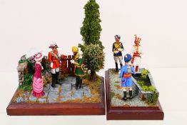 Two high quality one-of-a-kind hand painted military dioramas created by a skilled