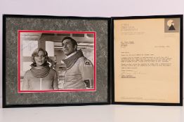 Gerry Anderson - A framed photographic image depicting Barbara Bain and Martin Landau in the