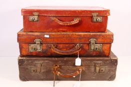 Three pieces of vintage luggage. [2].