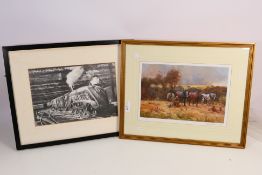 A picture of a locomotive, signed Brian Rudd,