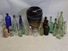 A collection of vintage glass bottles to include Martin's, Moorhouse,
