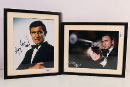 James Bond 007 - Two signed photographic images depicting James Bond, the first with George Lazenby,