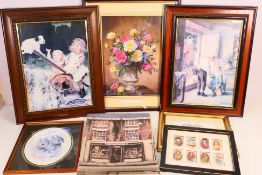 A quantity of predominantly framed prints, various image sizes.