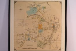 Local Interest - A framed first edition map showing the Enlargement Of Lymm Village,