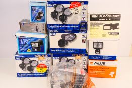 Boxed floodlights with PIR sensor.