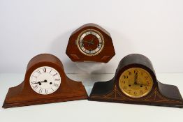 Three vintage mantel clocks for parts or restoration.