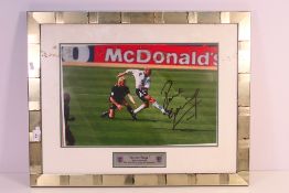 Paul Gascoigne - A signed photographic image titled Scoring,