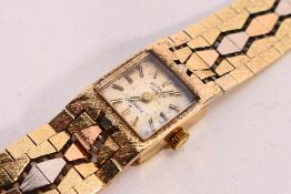 A 9ct gold cased Rotary bracelet wristwatch, London import marks to the case and bracelet,