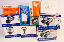 Boxed floodlights with PIR sensor.