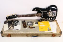 A Burns Shortscale Jazz model electric guitar, left handed, made in England, serial number 3906,