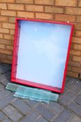 Display Cabinet - A glass fronted wall mounted display cabinet etched 'Chipperfields Collection to