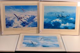 Robert Taylor - Three framed military / aviaton related, pencil signed prints comprising Hurricane,