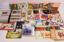 Lot to include postcards, cigarette / tea cards, small quantity of stamps and other.