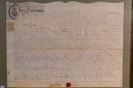 Local Interest - A framed 18th century, George III indenture, pertaining to land,
