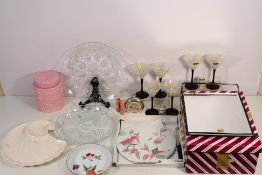A mixed lot to include ceramics, glassware, two Crummles enamels and other.