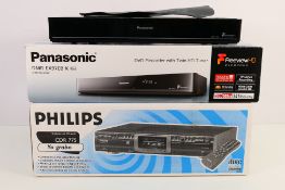 A boxed Philips CDR 775 Audio CD Recorder and a boxed Panasonic DMR-EX97 Freeview Recorder. [2].