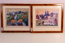 Alfred Daniels - Two limited edition framed prints from the Whisky Distillery Series comprising The
