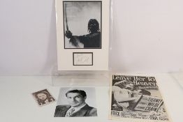 A signed display piece depicting Captain Blake, The Fog with signed card,
