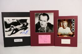 Three signed display montages comprising Peter Cushing as Abraham Van Helsing,