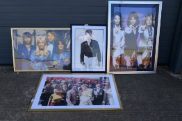 Lot to include a framed photographic image of ABBA, one of David Bowie,
