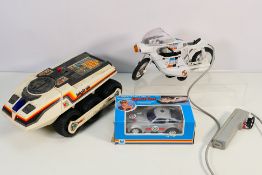 MB Electronics - Hales - An unboxed Bigtrak which is dusty but has a clean battery compartment,