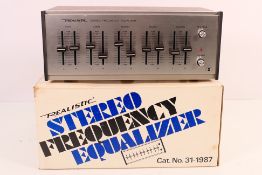 A boxed Realistic Stereo Frequency Equalizer, model 31-1987.