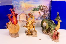 Land Of Legend - Three boxed limited edition figures designed by Hap Hendriksen comprising