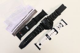 Star Wars - Two Star Wars branded rubber and metal watch straps and a digital sports watch with