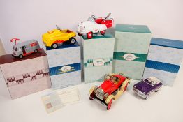 Five boxed Hallmark Kiddie Car Classics model vehicles comprising 1960' Sealtest Milk Truck,