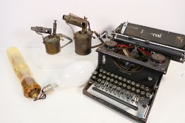 Lot to include a vintage Imperial typewriter,