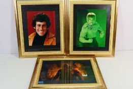 Three signed photographic images of film / television characters comprising Lou Ferrigno as The