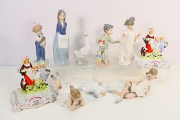Two Yardley English Lavender figural soap dishes and a quantity of Nao figures including ballerinas,