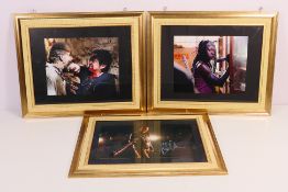 Walking Dead - Three signed photographic images depicting scenes form the show to include Danai