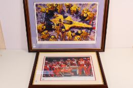 Formula One - Two limited edition prints comprising Masters Of Strategy depicting a Ferrari in the