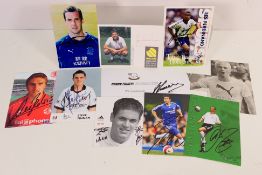A collection of signed photographic cards and similar of footballers including Michael Ballack,