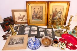 A mixed lot to include metalware, cerami