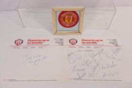 Manchester United Football Club - Two sheet of Manchester United Football Club headed paper bearing