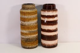 Two Scheurich West German pottery Foligno pattern vases, 289-47, approximately 41 cm (h). [2].