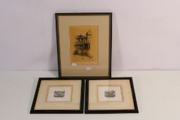 Three pencil signed prints including two poultry studies,