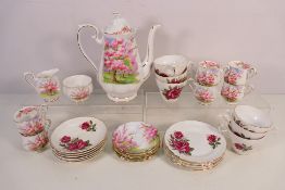 Tea and coffee wares to include eighteen Royal Ascot Bone China pieces (one cup with damaged