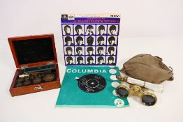 Lot to include a pair of lorgnette opera glasses,