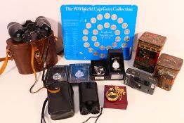 Lot to include cameras, binoculars, watches and other.
