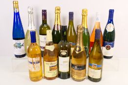 Thirteen bottles of wine to include Champagne, Chardonnay, Spatlese and other.
