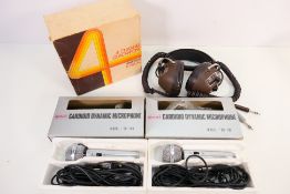 Lot to include two boxed Densei Cardioid Dynamic Microphones,