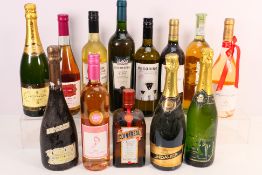Thirteen bottles of wine to include Champagne, Chardonnay, Chenin Blanc, Pinot Grigio,